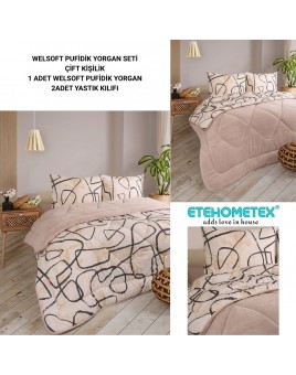 ETE HOMETEX ÇİFT KİŞİLİK LÜX WELSOFT YORGAN 195X215CM EFEKT BEJ 8696474231962